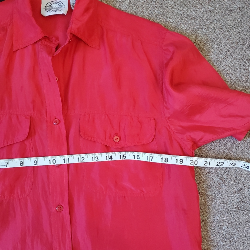 Red Silk Blouse - Picture 10 of 16